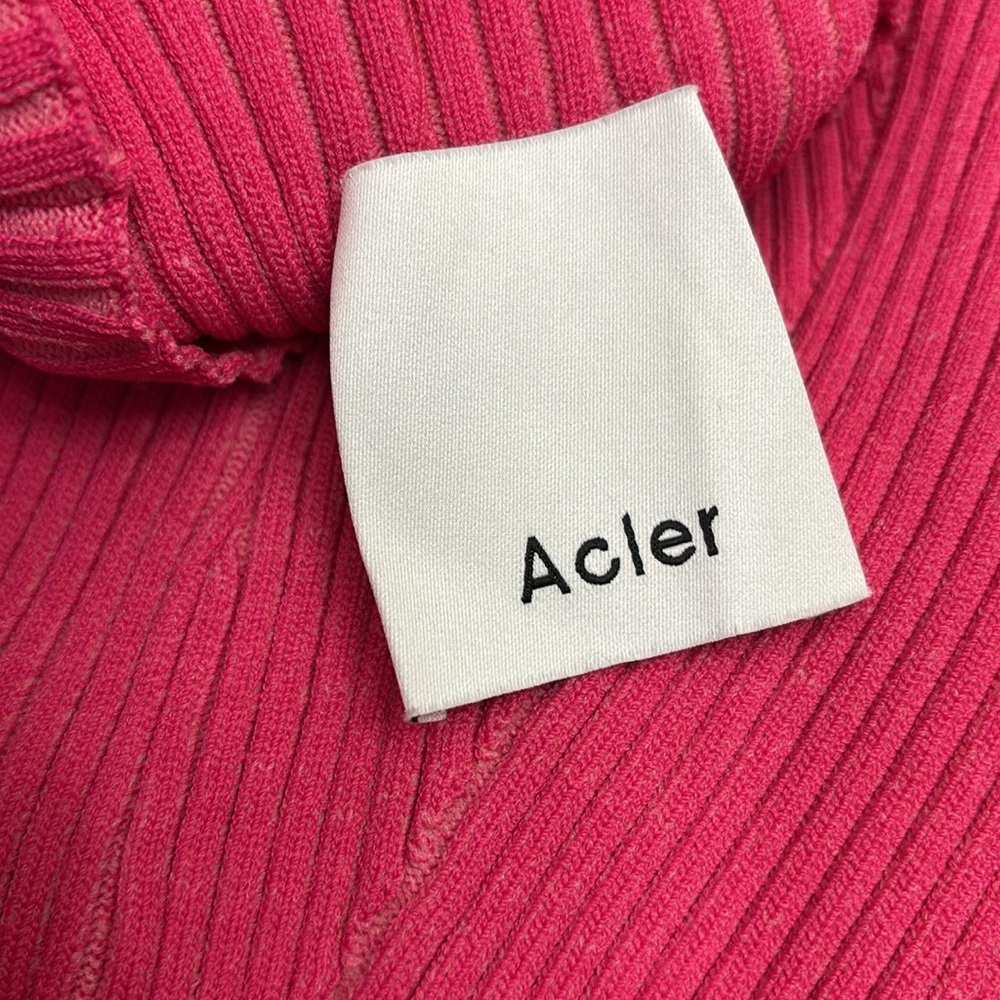 Acler Rickman Midi Ribbed Berry Pink Dress Size 6 - Picture 14 of 16